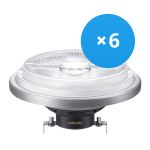 Mehrfachpackung 6x Philips MASTER LED-Spot Reflektor G53 AR111 20W 1270lm 45D - 930 Warmweiß | Höchste Farbwiedergabe - Dimmbar - Ersatz für 100W