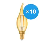 Mehrfachpackung 10x Osram Vintage 1906 LED klassisch E14 BA 1.5W 824 Fadenlampe Gold | Extra Warmweiß - Ersatz für 12W
