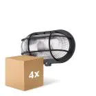 Mehrfachpackung 4x D'Lite Wandleuchte Ecco Schwarz Oval | IP44 - Geeignet für 1x E27
